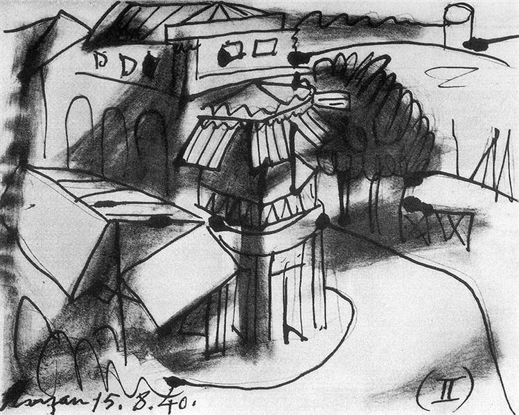 Pablo Picasso Painting Cafe 'Royan' Le Cafe A Royan
